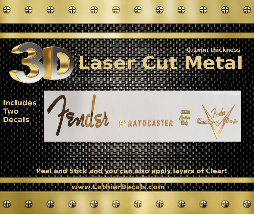 Fender Stratocaster Guitar Decal 3D Metal M22