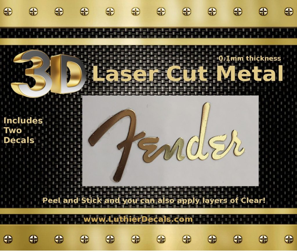 Fender Stratocaster Guitar Decal 3D Metal M23