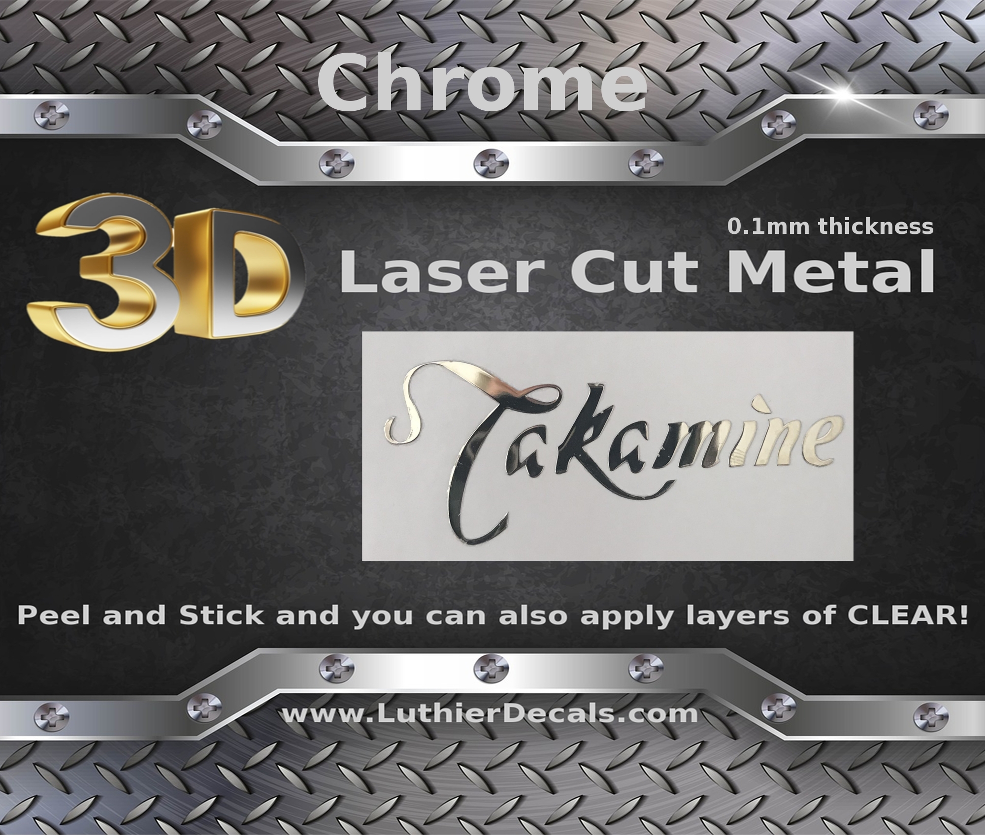 Takamine Guitar Decal Metal Laser M25B