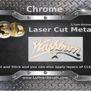 Washburn Guitar Decal 3D Laser Metal M26b