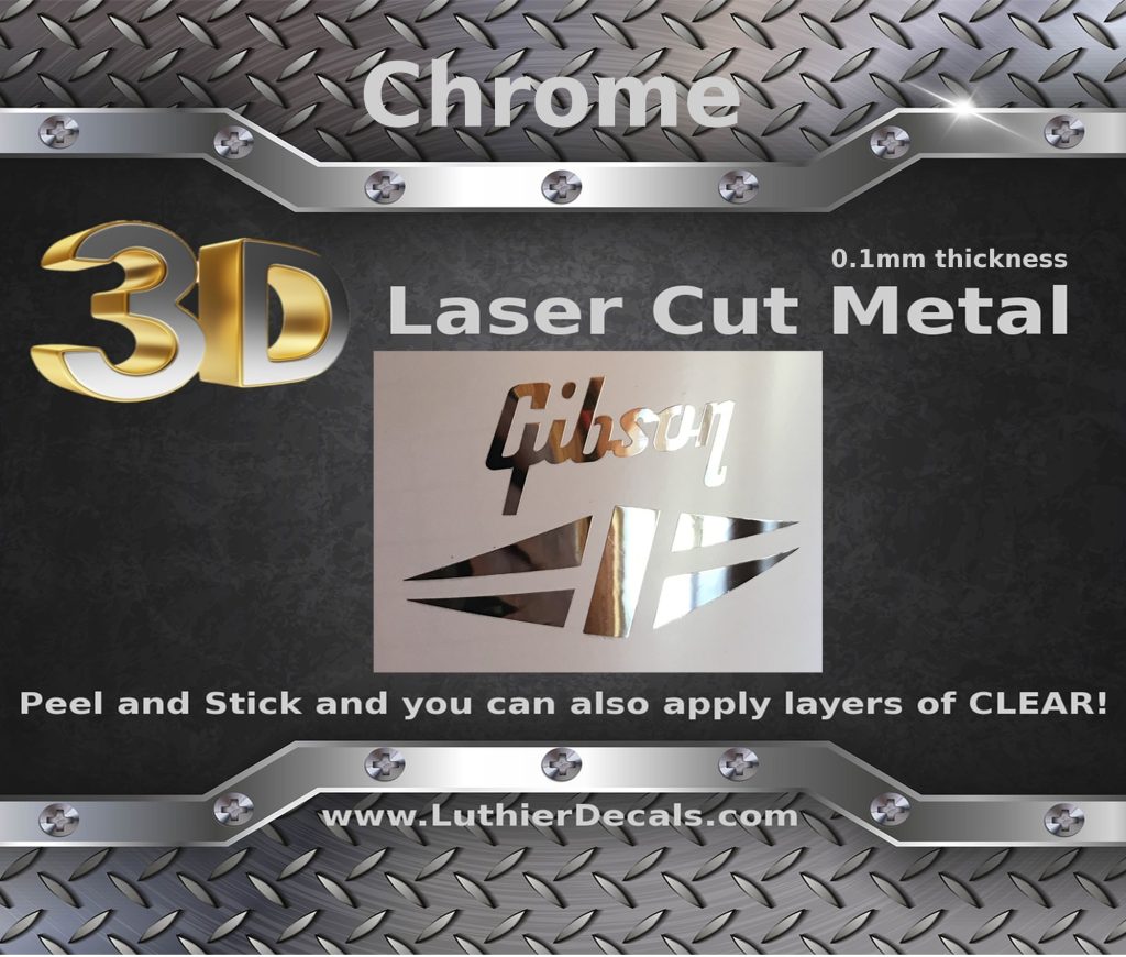 Gibson Guitar Decal 3d Metal M2b