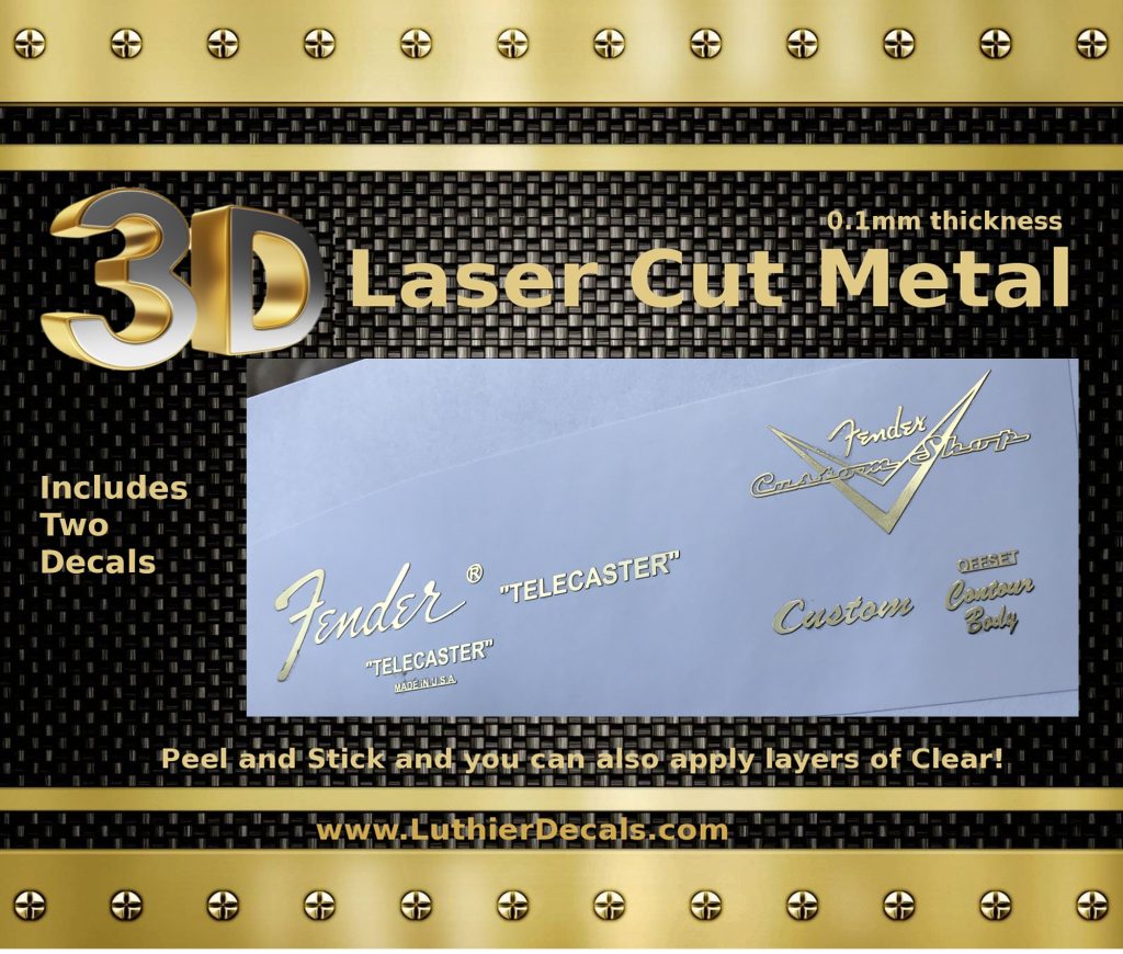 Fender Telecaster 3D Metal Guitar Decal M3