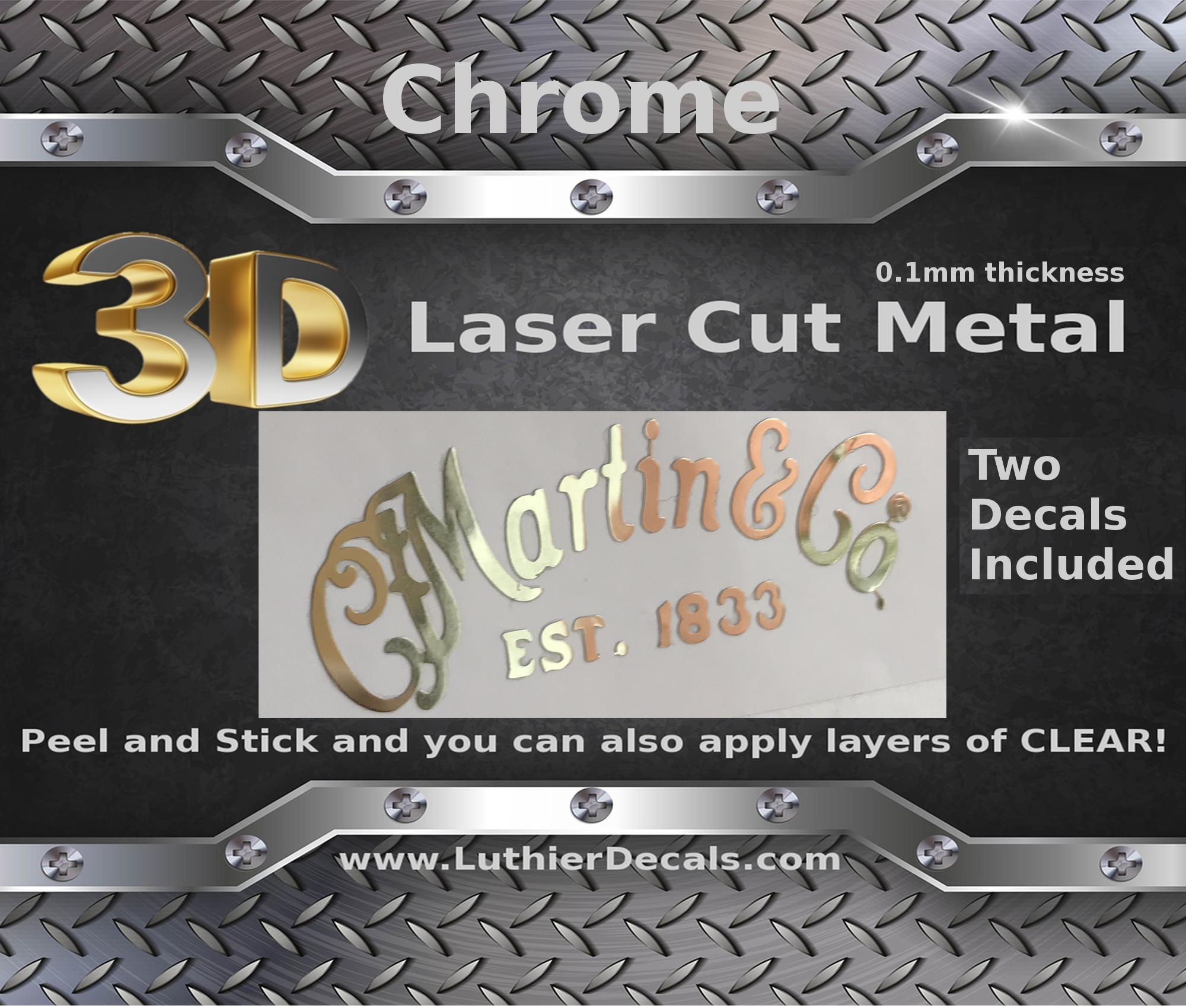 Martin & Co. Guitar Decal Metal Laser M34