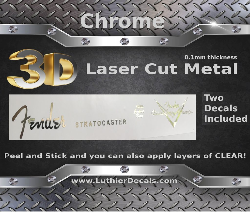 Fender Stratocaster Guitar Decal 3D Metal M39