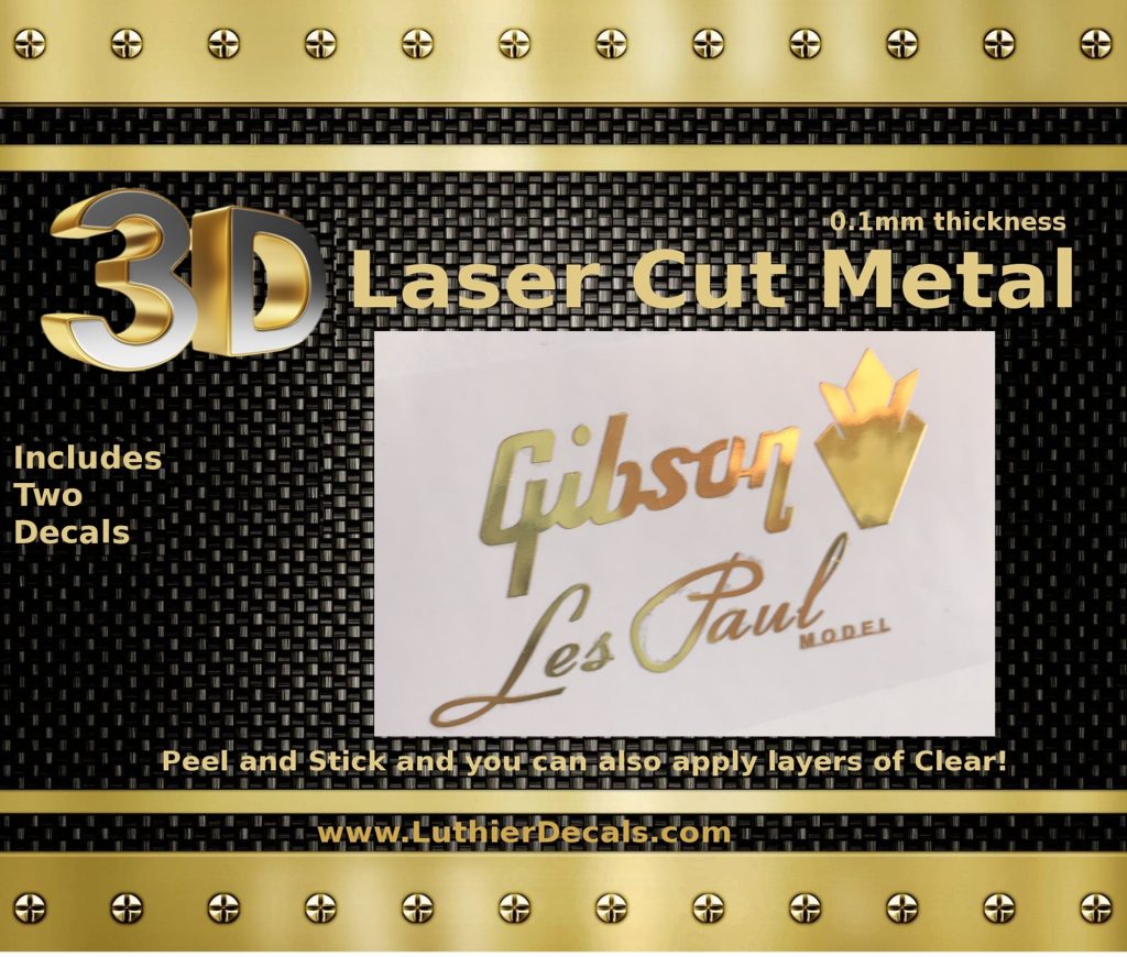 Gibson Guitar Decal 3d Metal M4