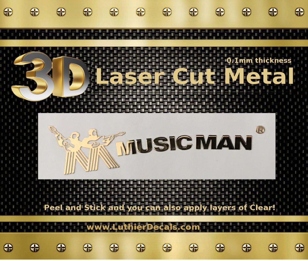 Musicman Guitar Decal 3D laser Cut Metal M40