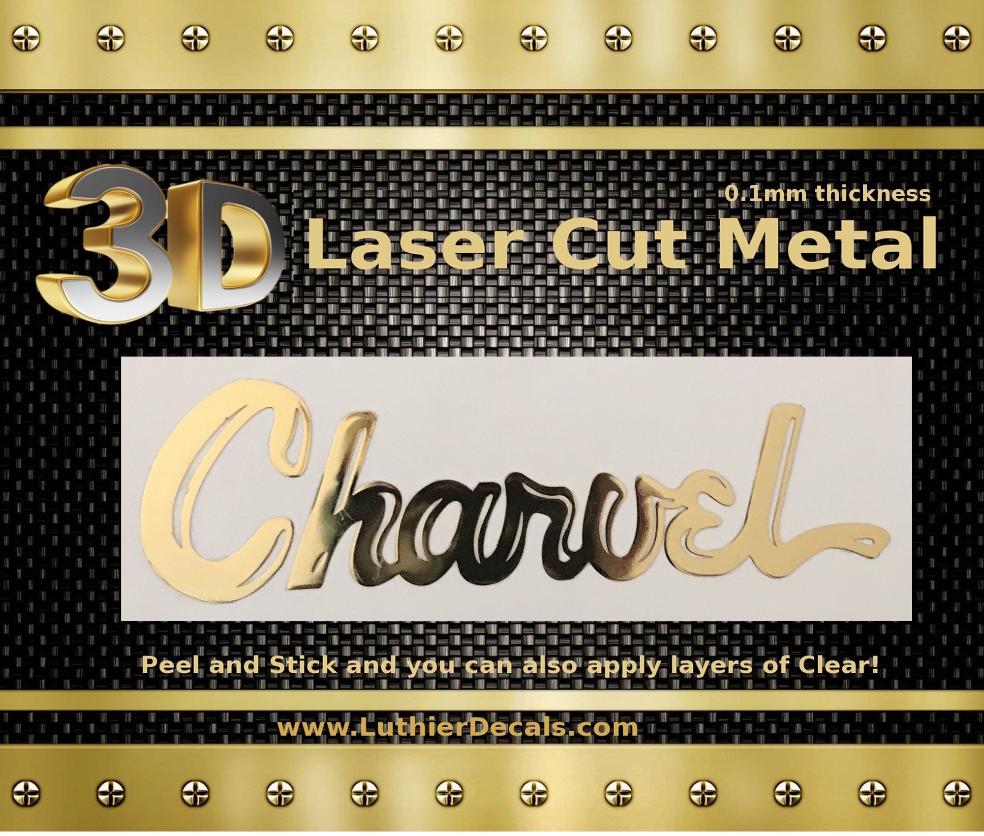 Charvel Guitar Decal 3D laser Cut metal M44b