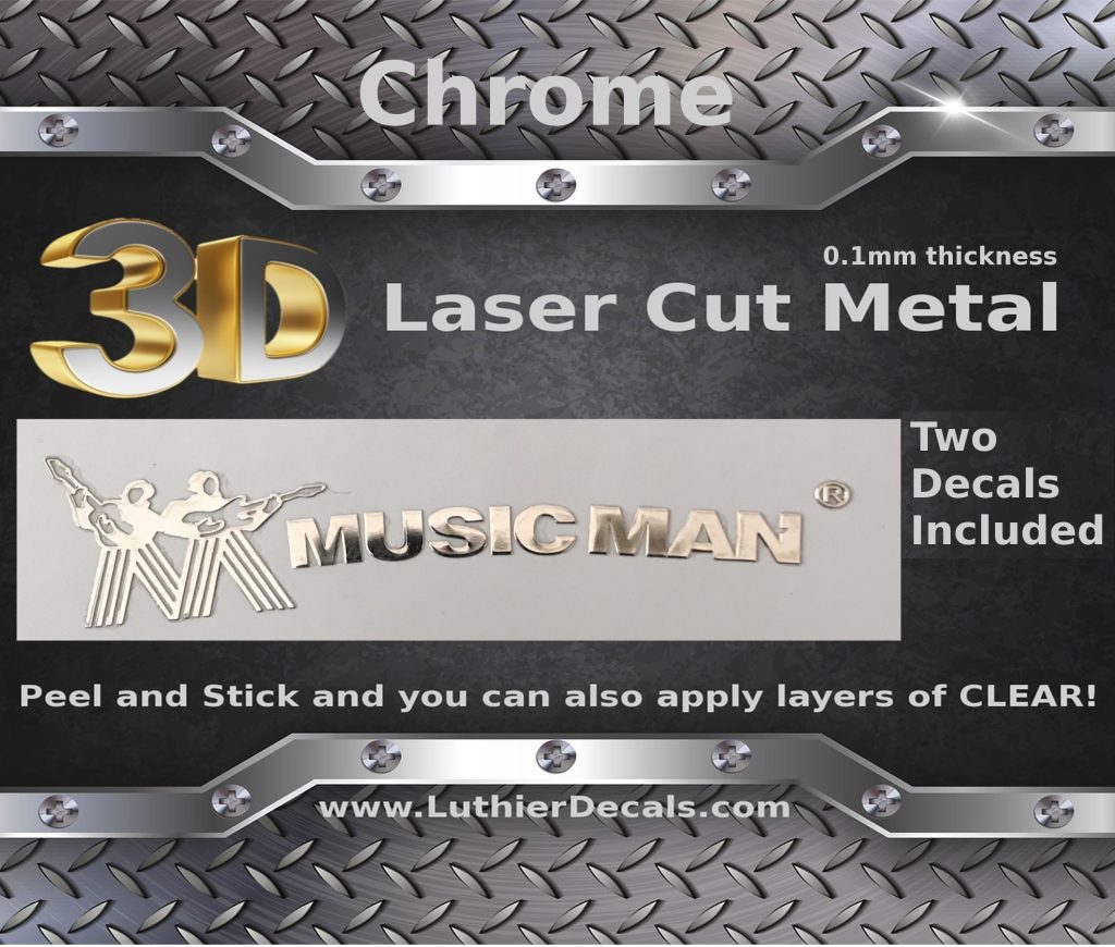 Musicman Guitar Decal 3D laser Cut Metal M46