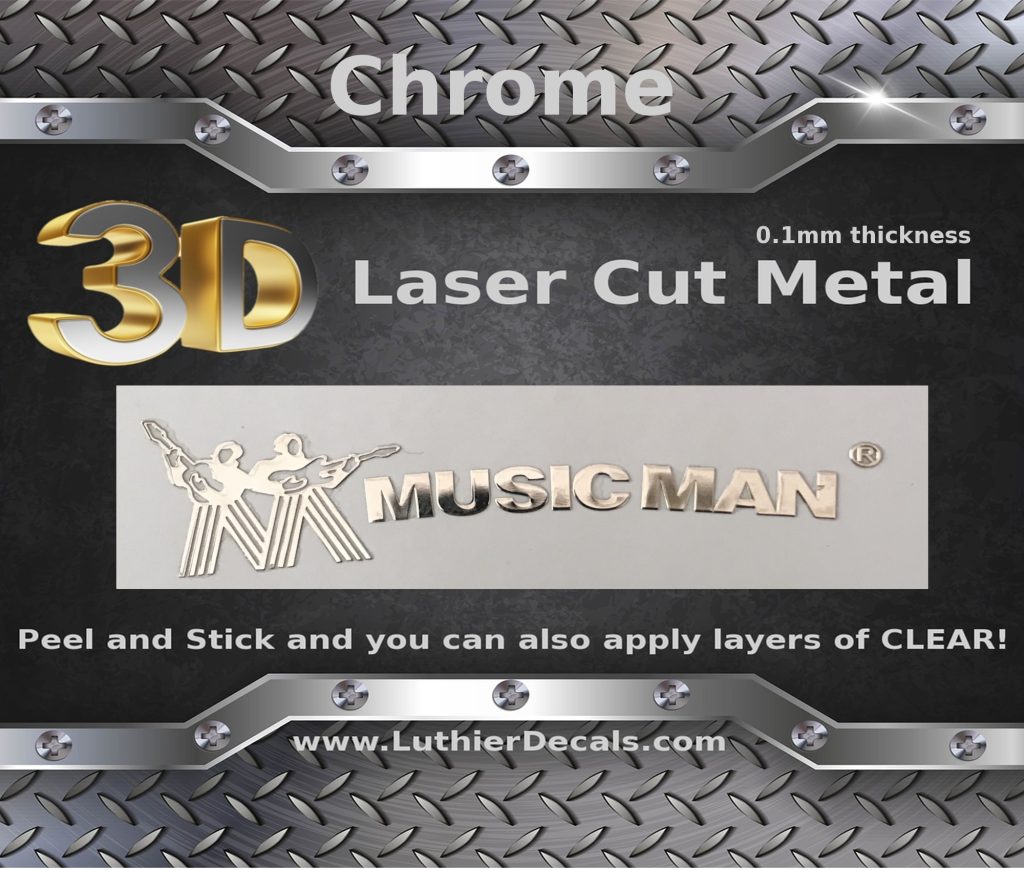 Musicman Guitar Decal 3D laser Cut Metal M46b