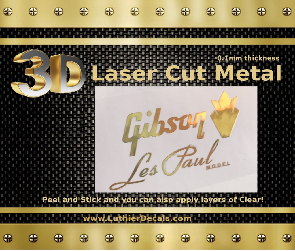 Gibson Guitar Decal 3d Metal M4b