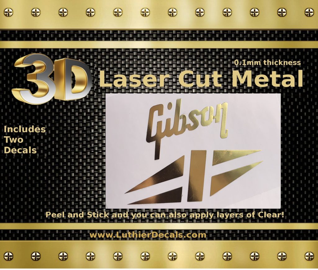 Gibson Guitar Decal 3d Metal M5