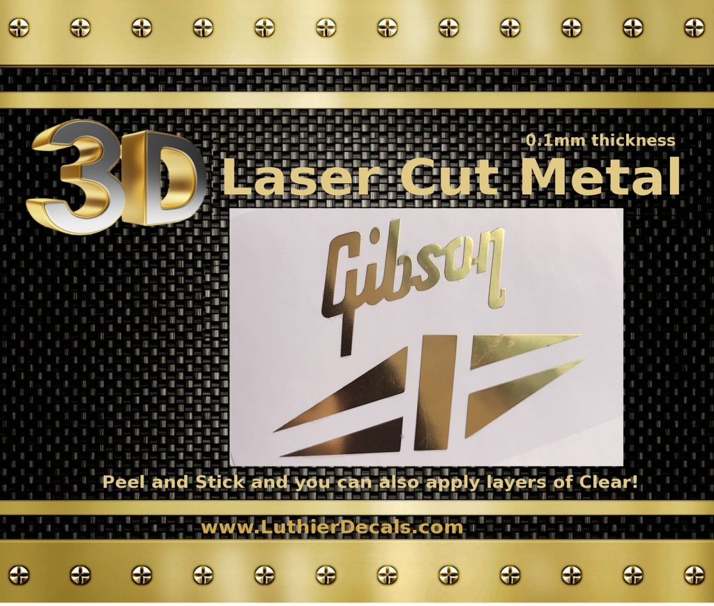 Gibson Guitar Decal 3d Metal M5b