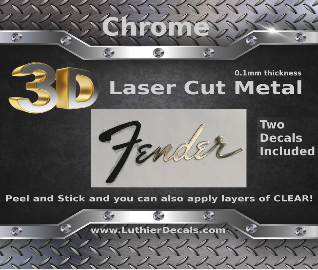Fender Stratocaster Guitar Decal 3D Metal M6