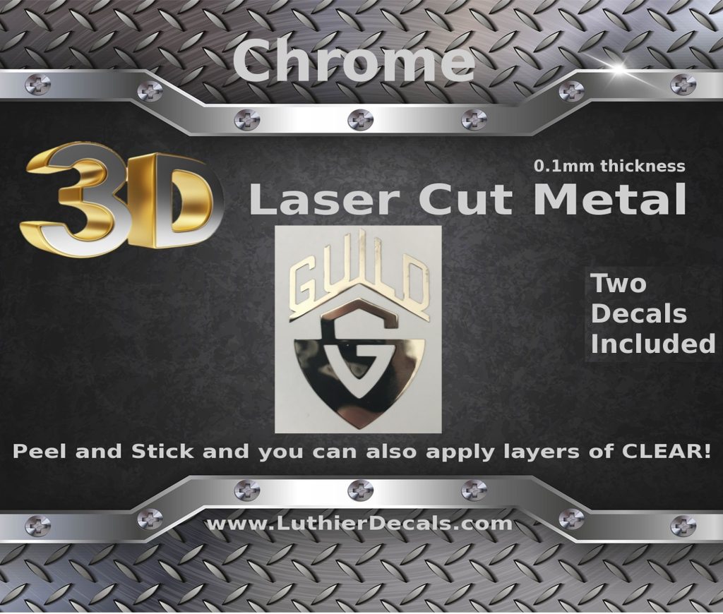 Guild guitar Decal 3D laser Metal Logo M64