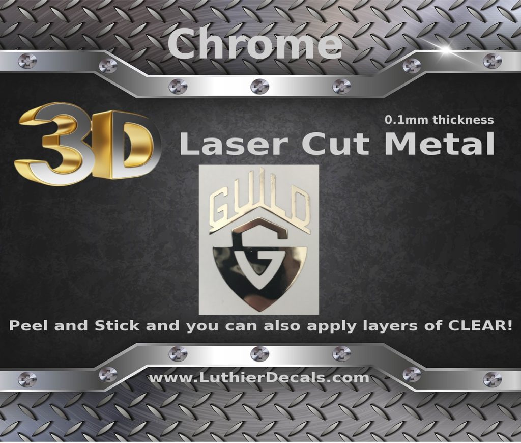 Guild guitar Decal 3D laser Metal Logo M64b