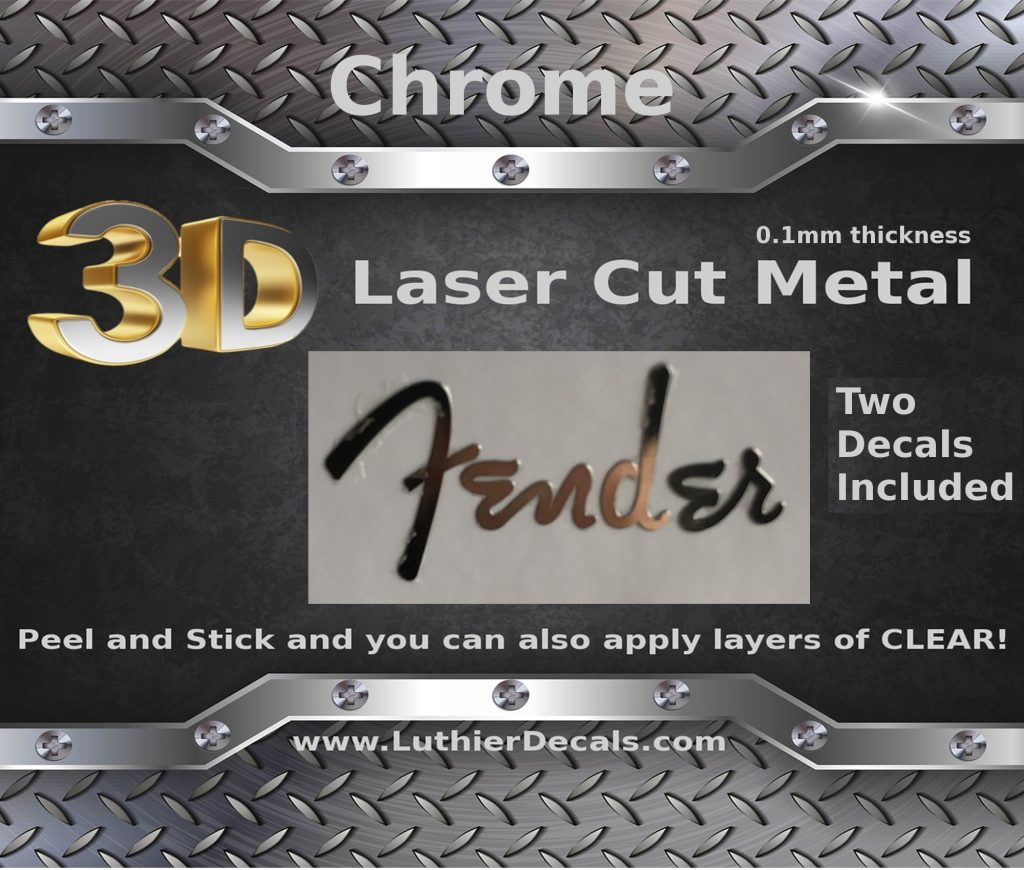 Fender Guitar Decal 3D Metal M7