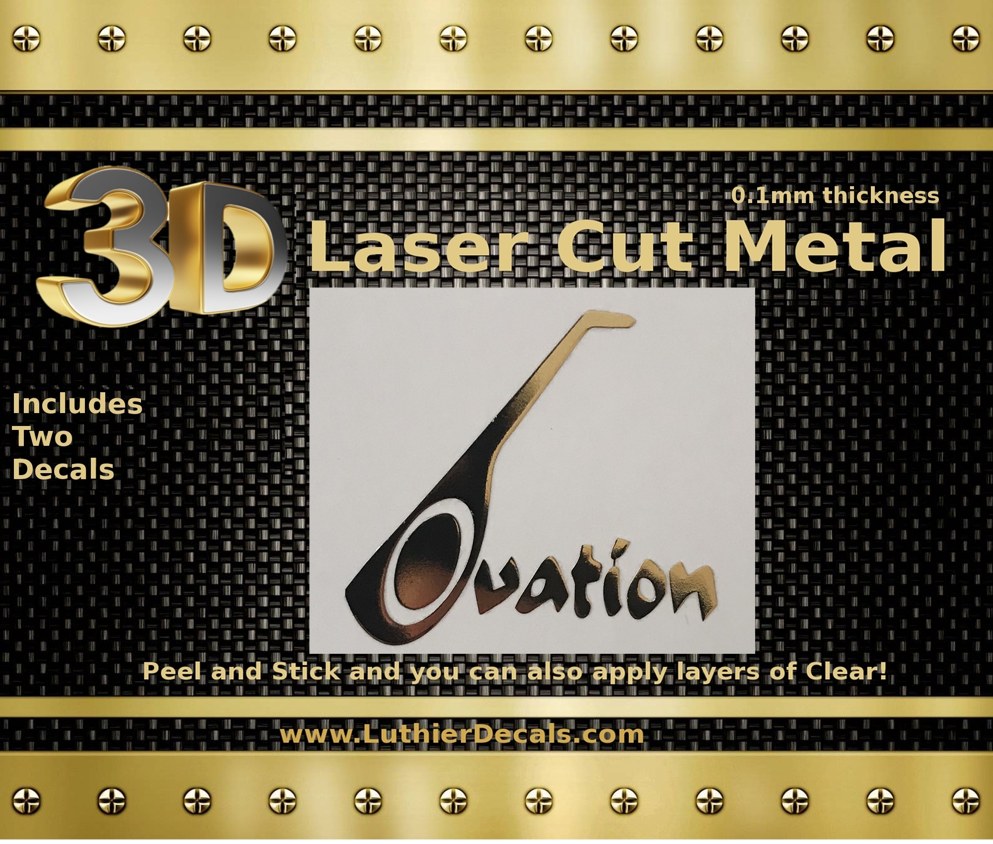 Ovation Guitar Decal Metal M70
