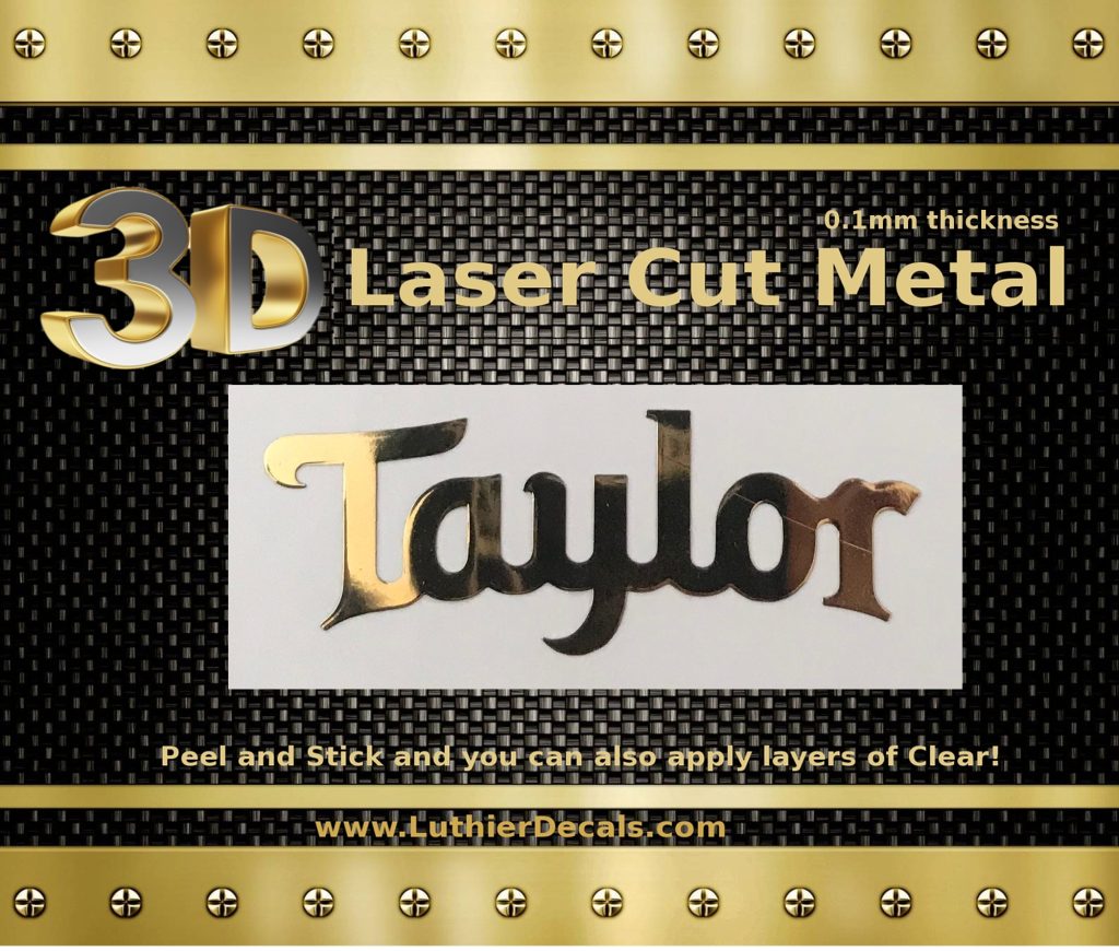 Taylor Guitar Decal Metal Laser M73b