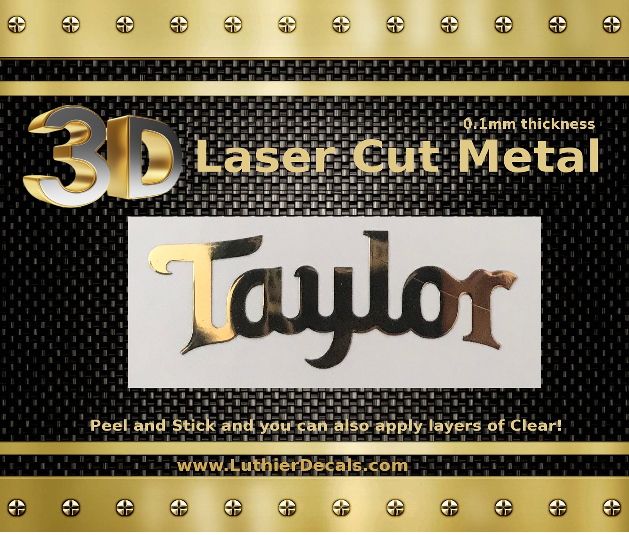 Taylor Guitar Decal Metal Laser M73b