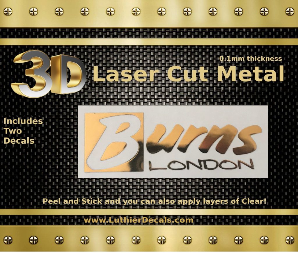 Burns Guitar Decal Metal Laser M77