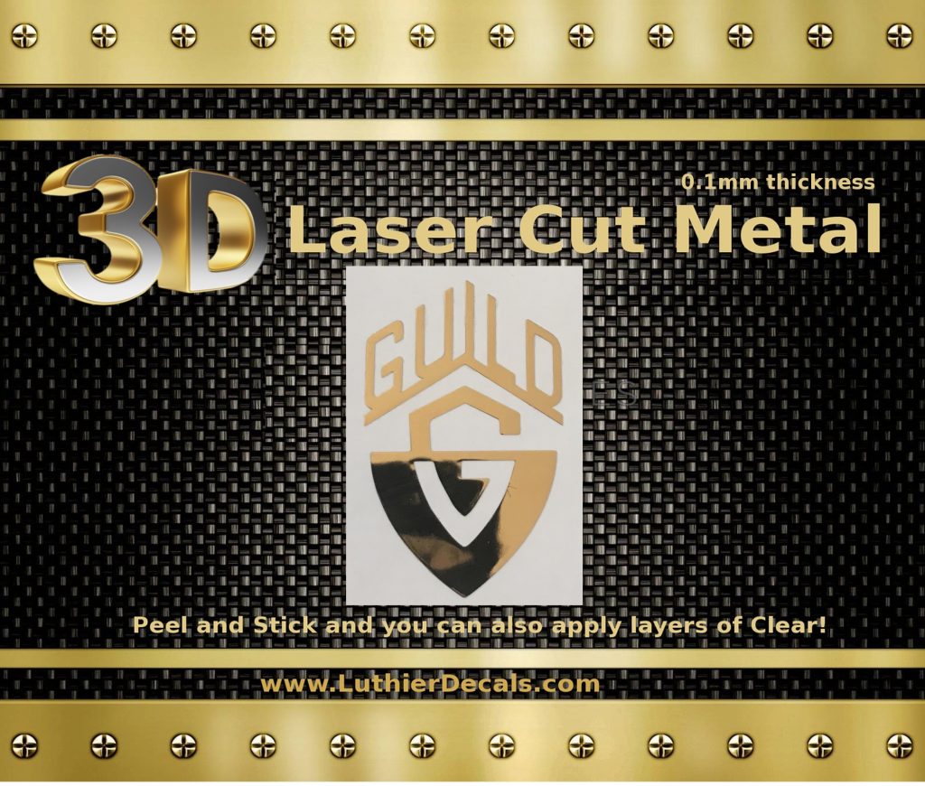Guild guitar Decal 3D laser Metal Logo M85b