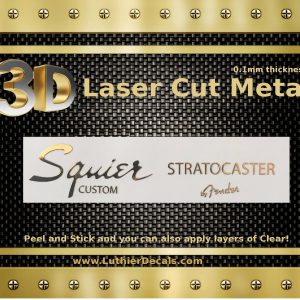 Squier Stratocaster Guitar Decal 3D Metal M89b