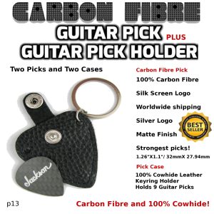 Jackson Guitar Pick Carbon Fibre and Case p13