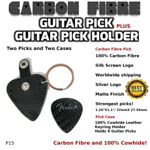Fender Guitar Pick Carbon Fibre and Case p15