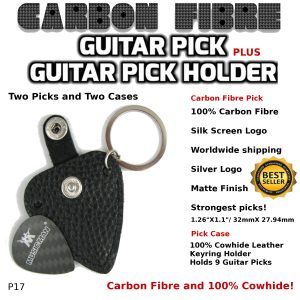 Musicman Guitar Pick Carbon Fibre and Case p17