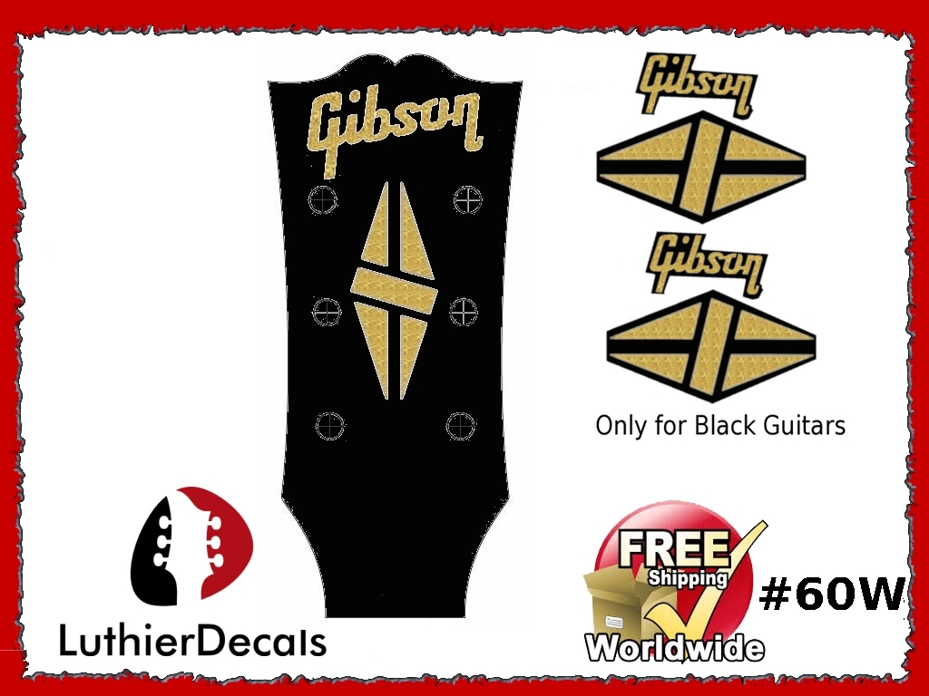 Gibson Guitar Decal for Black Guitars #60w