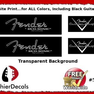 Fender Decal Duo Sonic White Guitar Decal #53w