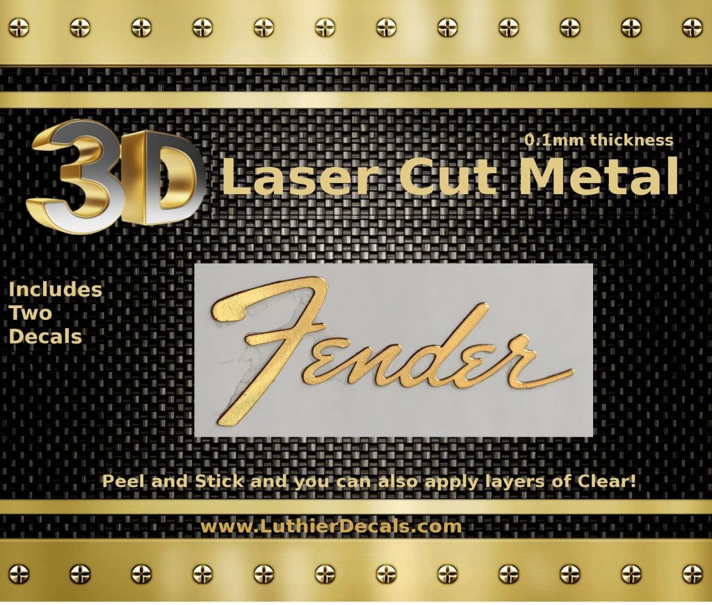 Fender Stratocaster Guitar Decal 3D Metal M21